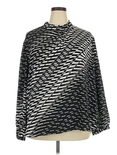 Pre-owned Cato Long Sleeve Blouse In Black