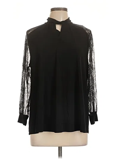 Pre-owned Cato Long Sleeve Blouse In Black