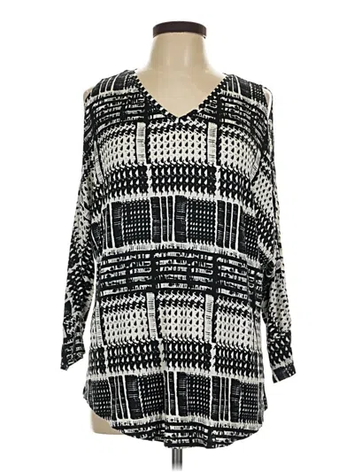 Pre-owned Cato Long Sleeve Blouse In Black