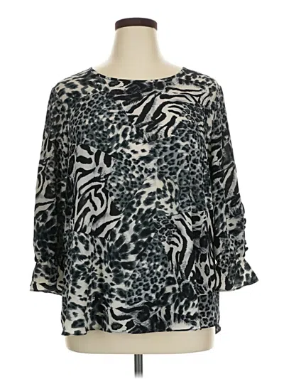 Pre-owned Cato Long Sleeve Blouse In Black