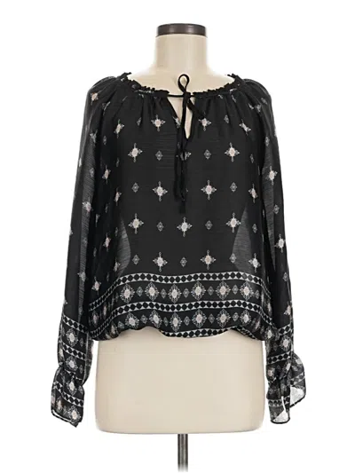 Pre-owned Cato Long Sleeve Blouse In Black