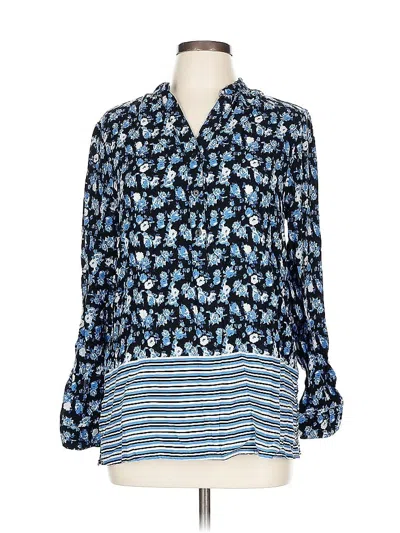 Pre-owned Cato Long Sleeve Blouse In Blue