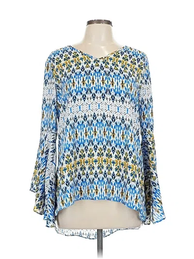 Pre-owned Cato Long Sleeve Blouse In Blue