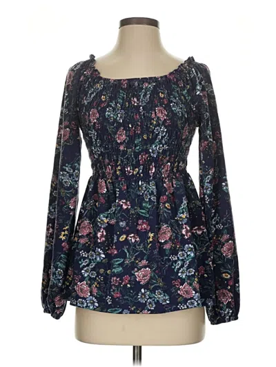 Pre-owned Cato Long Sleeve Blouse In Blue
