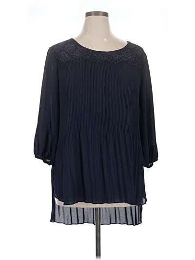 Pre-owned Cato Long Sleeve Blouse In Blue