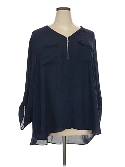 Pre-owned Cato Long Sleeve Blouse In Blue
