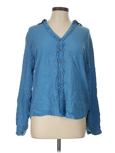 Pre-owned Cato Long Sleeve Blouse In Blue