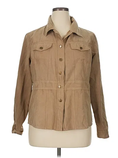 Pre-owned Cato Long Sleeve Blouse In Brown