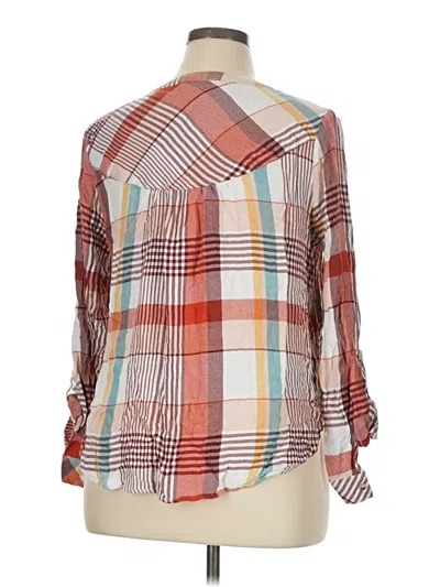 Pre-owned Cato Long Sleeve Blouse In Brown