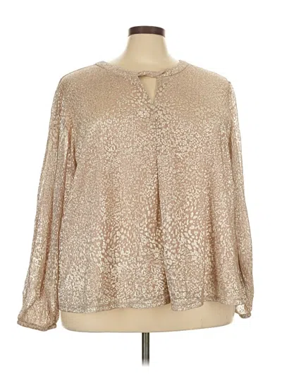 Pre-owned Cato Long Sleeve Blouse In Gold