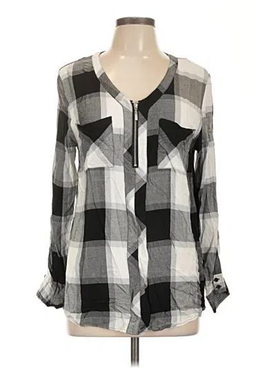 Pre-owned Cato Long Sleeve Blouse In Gray