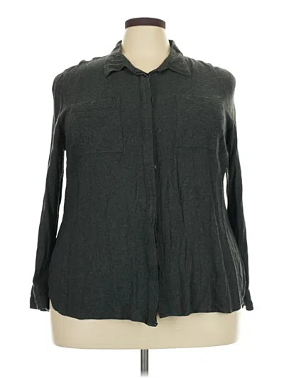 Pre-owned Cato Long Sleeve Blouse In Gray