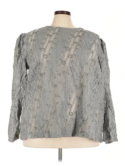 Pre-owned Cato Long Sleeve Blouse In Gray