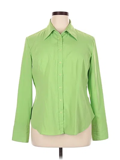 Pre-owned Cato Long Sleeve Blouse In Green