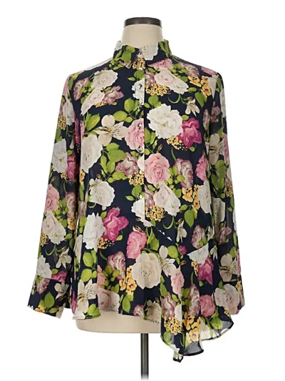Pre-owned Cato Long Sleeve Blouse In Green