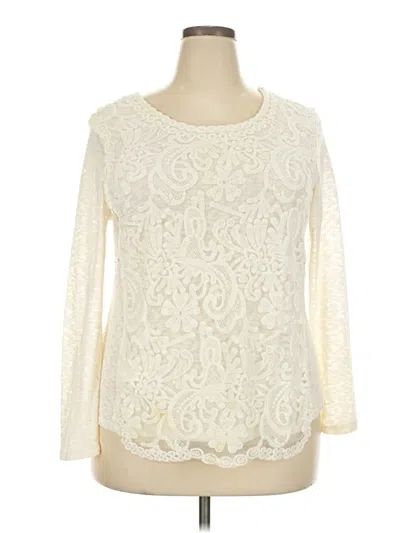 Pre-owned Cato Long Sleeve Blouse In Ivory