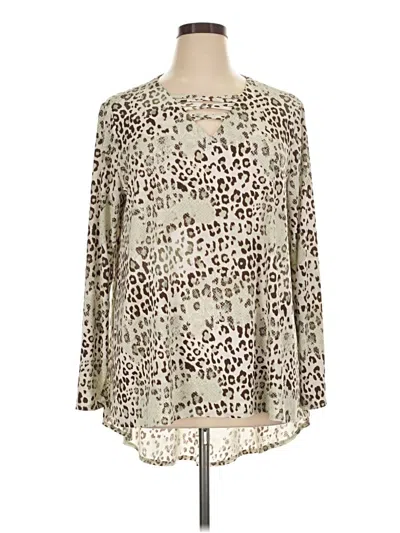 Pre-owned Cato Long Sleeve Blouse In Ivory