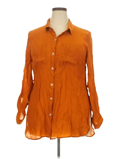 Pre-owned Cato Long Sleeve Blouse In Orange