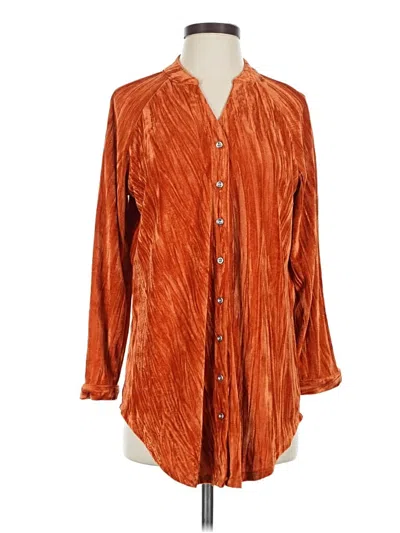 Pre-owned Cato Long Sleeve Blouse In Orange
