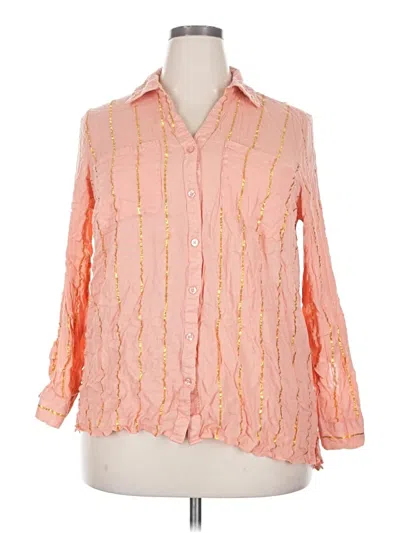 Pre-owned Cato Long Sleeve Blouse In Pink