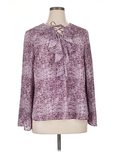 Pre-owned Cato Long Sleeve Blouse In Purple