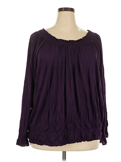 Pre-owned Cato Long Sleeve Blouse In Purple