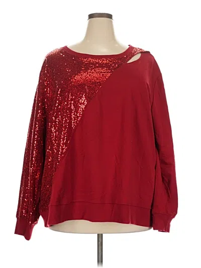 Pre-owned Cato Long Sleeve Blouse In Red