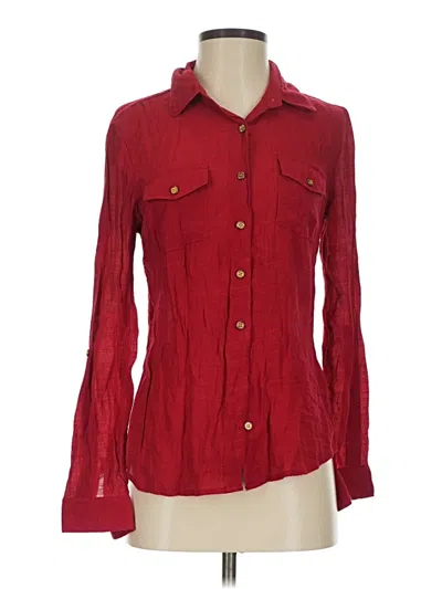 Pre-owned Cato Long Sleeve Blouse In Red