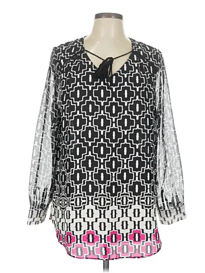 Pre-owned Cato Long Sleeve Blouse In Silver