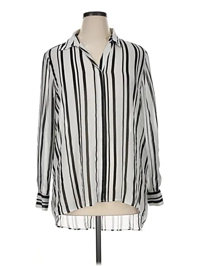 Pre-owned Cato Long Sleeve Blouse In Silver