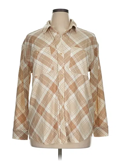Cato Long Sleeve Blouse In Tan