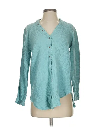 Pre-owned Cato Long Sleeve Blouse In Teal