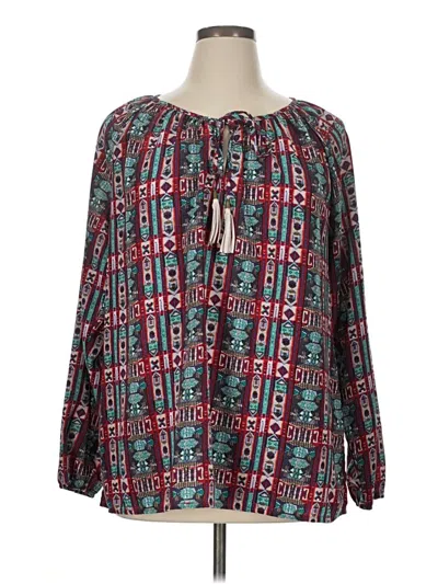 Pre-owned Cato Long Sleeve Blouse In Teal
