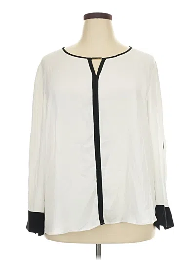 Pre-owned Cato Long Sleeve Blouse In White