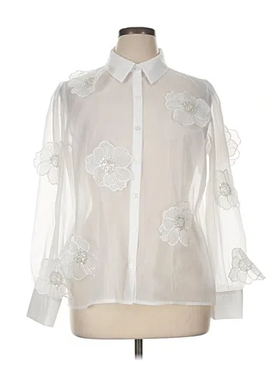 Pre-owned Cato Long Sleeve Blouse In White
