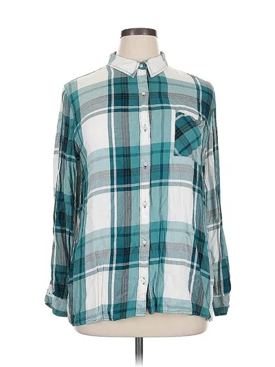 Pre-owned Cato Long Sleeve Button Down Shirt In Blue