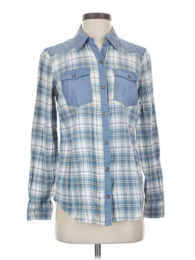 Pre-owned Cato Long Sleeve Button Down Shirt In Blue