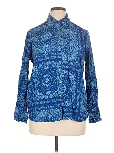 Cato Long Sleeve Button Down Shirt In Blue