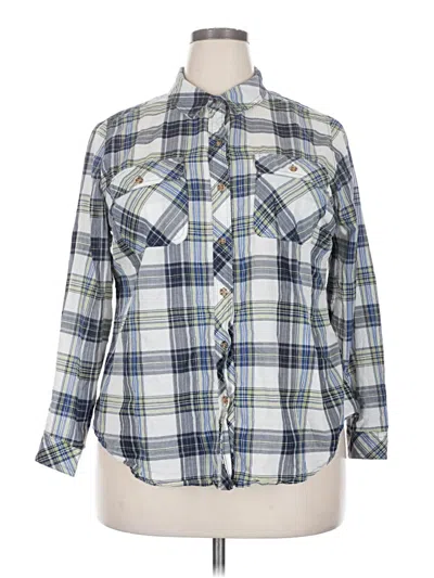 Pre-owned Cato Long Sleeve Button Down Shirt In Blue