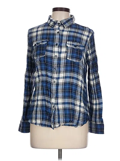 Pre-owned Cato Long Sleeve Button Down Shirt In Blue