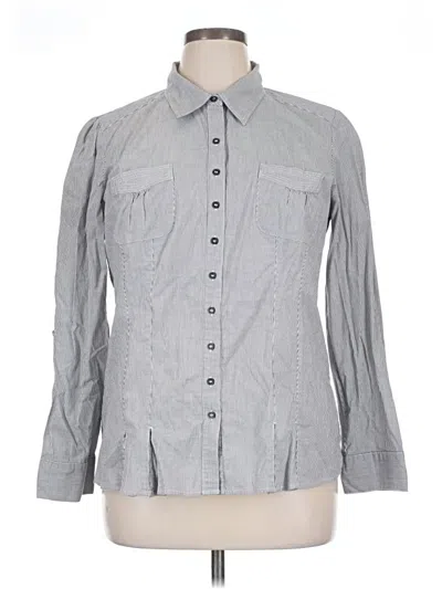 Pre-owned Cato Long Sleeve Button Down Shirt In Gray
