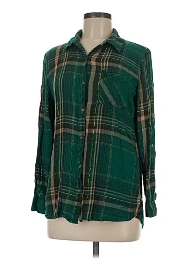 Pre-owned Cato Long Sleeve Button Down Shirt In Green