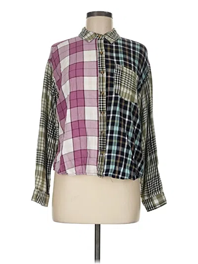 Pre-owned Cato Long Sleeve Button Down Shirt In Green