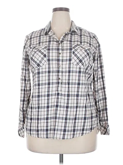 Pre-owned Cato Long Sleeve Button Down Shirt In Ivory