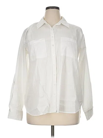 Pre-owned Cato Long Sleeve Button Down Shirt In Ivory