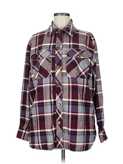 Pre-owned Cato Long Sleeve Button Down Shirt In Purple