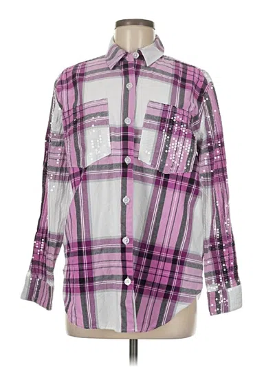 Pre-owned Cato Long Sleeve Button Down Shirt In Purple
