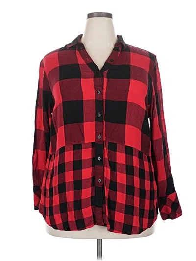Pre-owned Cato Long Sleeve Button Down Shirt In Red