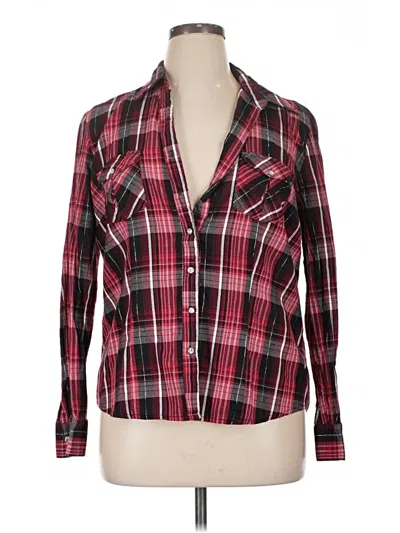 Pre-owned Cato Long Sleeve Button Down Shirt In Red