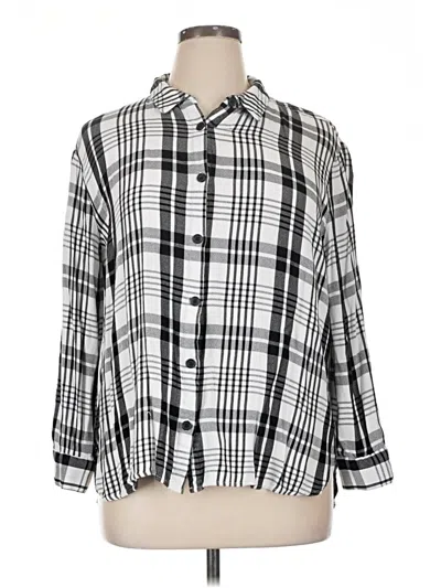 Pre-owned Cato Long Sleeve Button Down Shirt In Silver